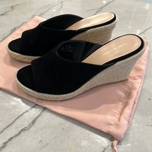 Stuart Weitzman Wonda Espadrille wedge sandal - black suede.